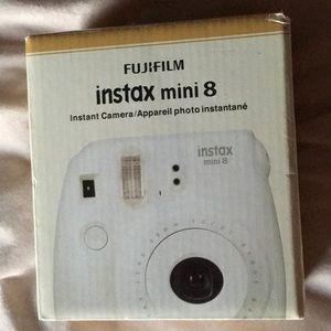 All white Polaroid camera with one box of film🤍🤍